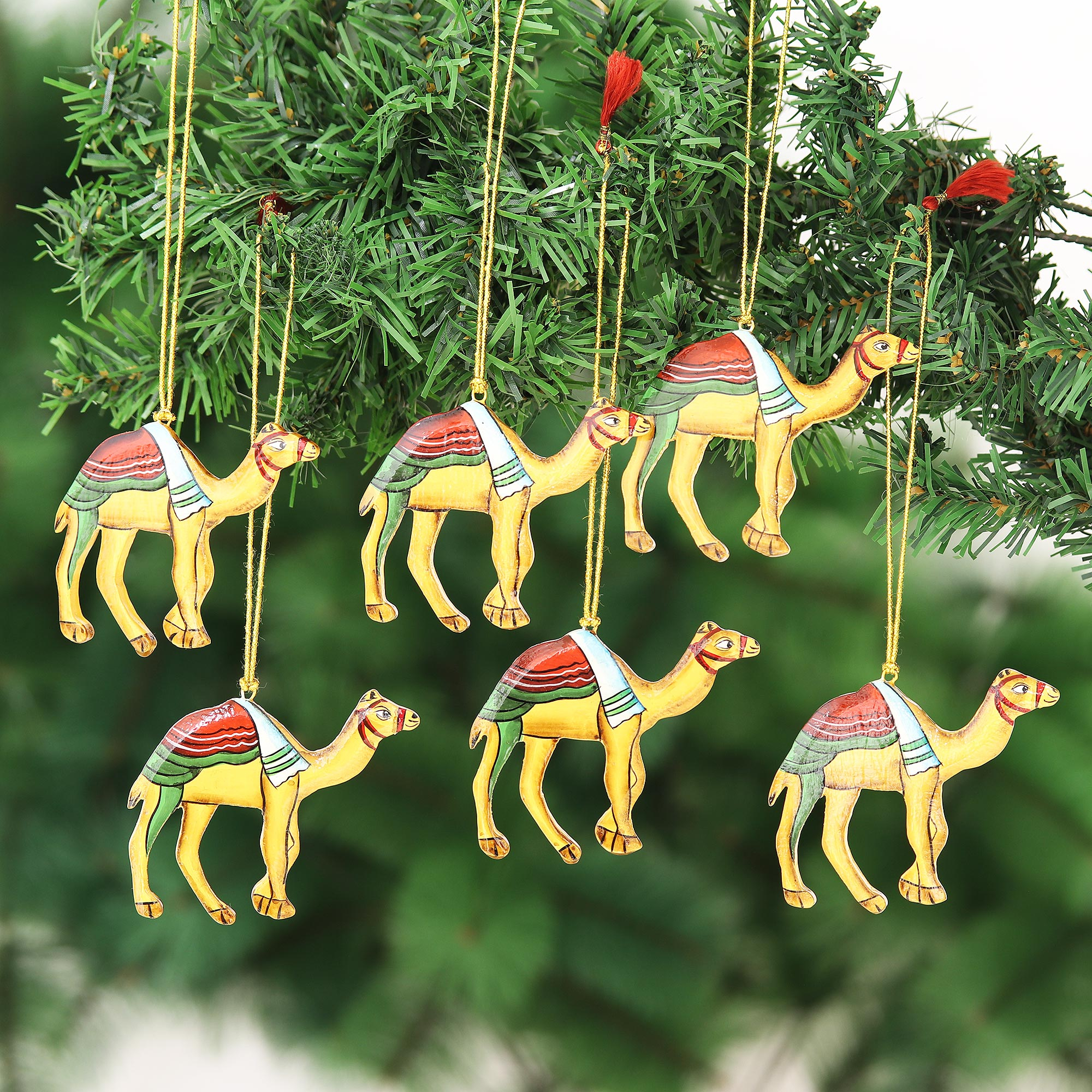 Camel Wooden Christmas Ornament 3 Inches 