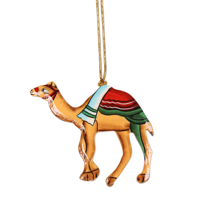 Wood ornaments, 'Christmas Camels' (set of 6) - Artisan Crafted Wood Camel Ornaments (Set of 6)