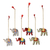 Holzornamente, (6er-Set) - Elefanten-Ornamente aus bemaltem Holz (6er-Set)
