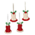 Wool felt ornaments, 'Holly Bells' (set of 4) - Wool Felt Bell Ornaments Set of 4 thumbail