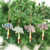 Adornos de madera, (juego de 4) - 4 adornos de elefante de madera de mango con borlas de cuentas