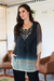 Beaded tie-dyed tunic, 'Magical Glamour' - Tie-Dyed Tunic with Glass Bead Detail (image 2b) thumbail