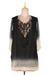 Beaded tie-dyed tunic, 'Magical Glamour' - Tie-Dyed Tunic with Glass Bead Detail (image 2e) thumbail