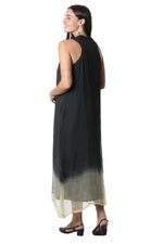 Beaded tie-dyed viscose sleeveless dress, 'Evening Glamour' - Tie-Dyed Viscose Sleeveless Sundress with Glass Bead Detail