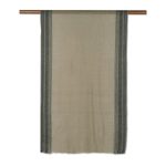 Wool shawl, 'North Side' - Hand Made Geometric Wool Shawl from India