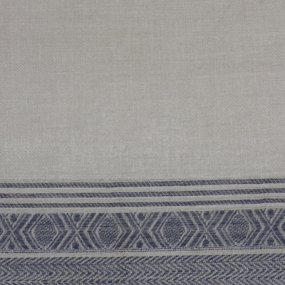 Wool shawl, 'North Side' - Hand Made Geometric Wool Shawl from India