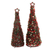 Glass beaded holiday decor, 'Sparkling Christmas' (pair) - Hand Threaded Glass Beaded Christmas Tree Ornaments (Pair)