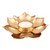 Steel tealight candleholder, 'Golden Lotus Glow' - Gold Finish Steel Lotus Blossom Tealight Candleholder (image 2b) thumbail