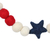 Guirnaldas de fieltro de lana, 'Patriotic Stars' (par) - Guirnaldas de fieltro de lana rojas, blancas y azules (par)