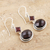 Garnet dangle earrings, 'Red Shimmer' - Faceted Garnet and Sterling Silver Dangle Earrings