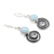 Blue topaz and larimar dangle earrings, 'Sky Spiral' - Larimar and Blue Topaz Sterling Silver Dangle Earrings