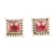 Garnet stud earrings, 'Picture Perfect in Red' - Checkerboard Faceted Garnet Sterling Silver Stud Earrings