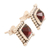 Garnet stud earrings, 'Picture Perfect in Red' - Checkerboard Faceted Garnet Sterling Silver Stud Earrings