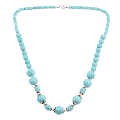 Halskette aus Calcitperlen - Handgefertigte Perlenkette aus Calcit und Sterlingsilber