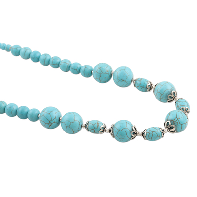 Halskette aus Calcitperlen - Handgefertigte Perlenkette aus Calcit und Sterlingsilber