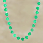 Onyx beaded necklace, 'Supernatural' - Hand Crafted Green Onyx Beaded Necklace from India