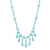Calcite waterfall necklace, 'Blue Rapids' - Calcite Gemstone Beaded Waterfall Necklace from India