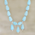 Calcite pendant necklace, 'Blue Fountain' - Handmade Calcite Beaded Pendant Necklace from India