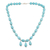 Calcite pendant necklace, 'Blue Fountain' - Handmade Calcite Beaded Pendant Necklace from India