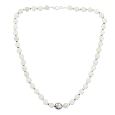 Aventurin-Perlenkette - Handgefertigte Perlenkette aus Aventurin und Sterlingsilber