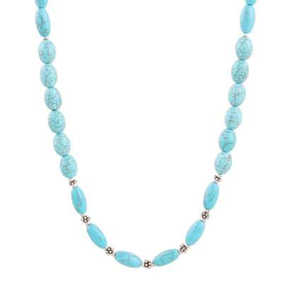 Artisan Crafted Blue Calcite Beaded Necklace from India