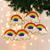 Beaded ornaments, 'Rainbow Delight' (set of 6) - Beaded Rainbow Ornaments from India (Set of 6)