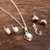 Freshwater pearl and garnet jewelry set, 'Pure Romance' - Handmade Garnet and Freshwater Pearl Jewelry Set (image 2b) thumbail