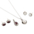 Freshwater pearl and garnet jewelry set, 'Pure Romance' - Handmade Garnet and Freshwater Pearl Jewelry Set (image 2c) thumbail