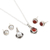 Cultured pearl and carnelian jewelry set, 'Gorgeous Harmony' - Hand Crafted Carnelian and Cultured Pearl Jewelry Set thumbail