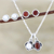 Cultured pearl and carnelian Jewellery set, 'Light and Fire' - Hand Crafted Carnelian and Cultured Pearl Jewellery Set (image 2b) thumbail