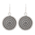 Sterling silver dangle earrings, 'Concentric Circles' - Hand Crafted Sterling Silver Dangle Earrings from India thumbail