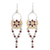 Citrine and garnet dangle earrings, 'Bedazzle in Red' - Citrine and Garnet Gemstone Dangle Earrings
