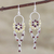 Citrine and garnet dangle earrings, 'Bedazzle in Red' - Citrine and Garnet Gemstone Dangle Earrings