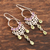 Peridot and amethyst dangle earrings, 'Spring Haze in Purple' - Hand Made Peridot and Amethyst Dangle Earrings thumbail