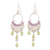 Peridot and amethyst dangle earrings, 'Spring Haze in Purple' - Hand Made Peridot and Amethyst Dangle Earrings (image 2a) thumbail
