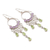 Peridot and amethyst dangle earrings, 'Spring Haze in Purple' - Hand Made Peridot and Amethyst Dangle Earrings
