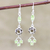 Peridot and smoky quartz dangle earrings, 'New Dream in Green' - Peridot and Smoky Quartz Dangle Earrings from India