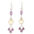 Amethyst and lemon quartz dangle earrings, 'New Dream in Purple' - Amethyst and Lemon Quartz Dangle Earrings from India