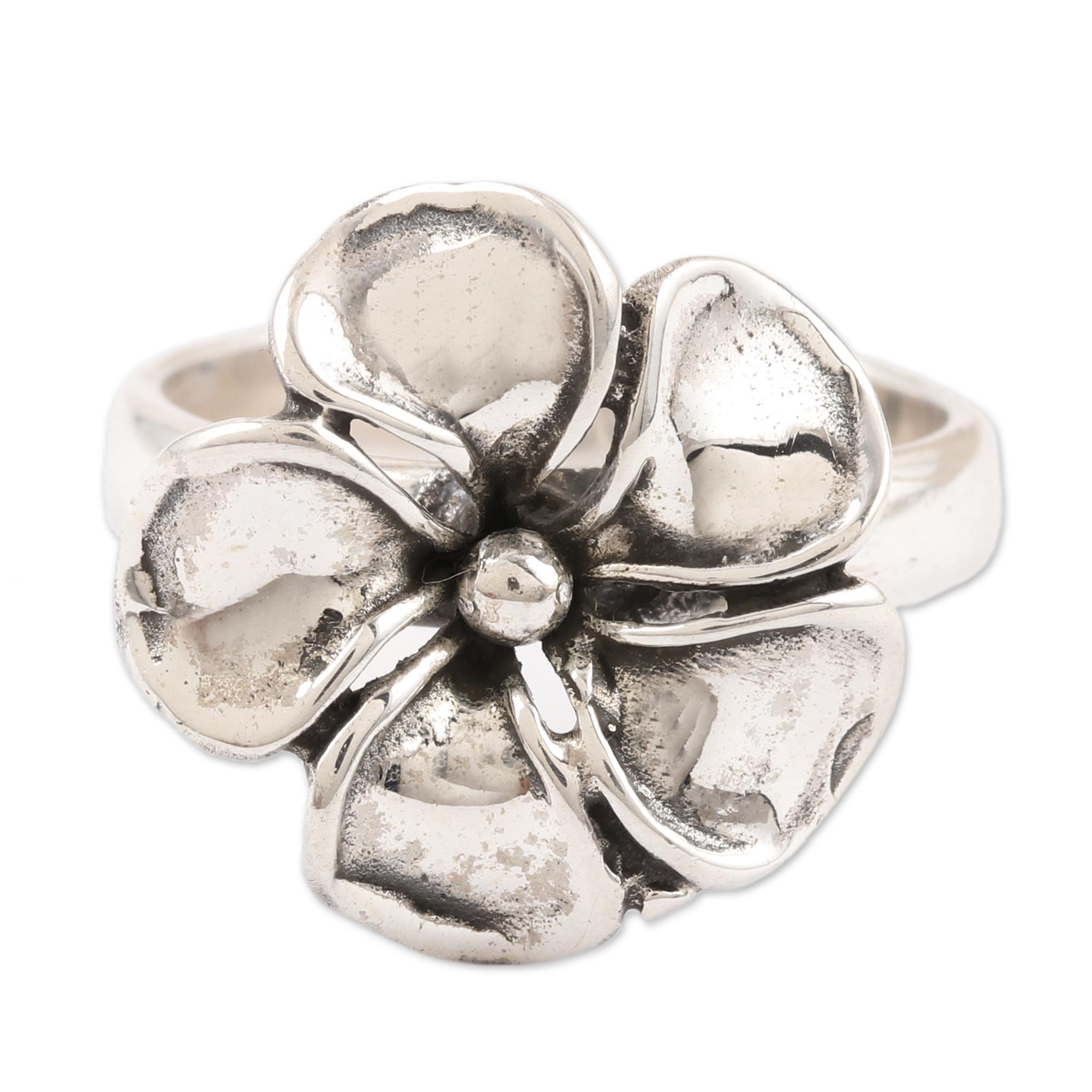 UNICEF Market | Hand Crafted Sterling Silver Flower Cocktail Ring ...