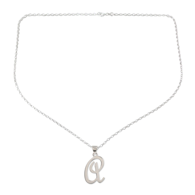 Personalized Sterling Silver Initial A Pendant Necklace