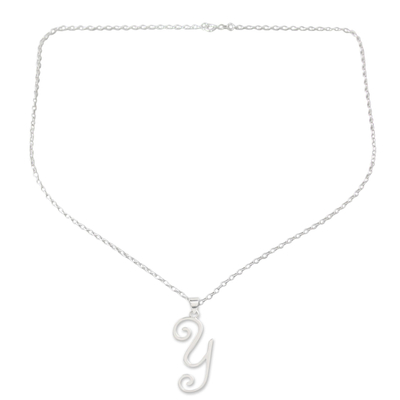 Artisan Crafted Sterling Silver Initial Y Pendant Necklace