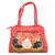 Hand painted leather shoulder bag, 'Fiery Romance' - Hand Painted Floral Leather Shoulder Bag from India
