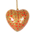 Papier mache ornaments, 'Christmas Garlands' (set of 5) - Papier Mache Heart Shaped Floral Ornaments (Set of 5)