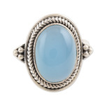 Chalcedony cocktail ring, 'Blue Oracle' - Hand Crafted Chalcedony Cocktail Ring