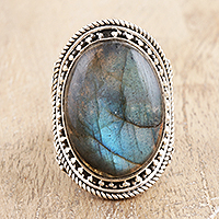 Featured review for Labradorite cocktail ring, Evening Glam