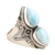 Larimar cocktail ring, 'Sky God' - Hand Crafted Larimar and Sterling Silver Cocktail Ring