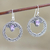 Amethyst dangle earrings, 'Lavender Loop' - Hand Crafted Amethyst and Sterling Silver Dangle Earrings