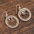 Amethyst dangle earrings, 'Lavender Loop' - Hand Crafted Amethyst and Sterling Silver Dangle Earrings
