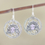 Amethyst dangle earrings, 'Lilac Loop' - Artisan Made Amethyst and Sterling Silver Dangle Earrings