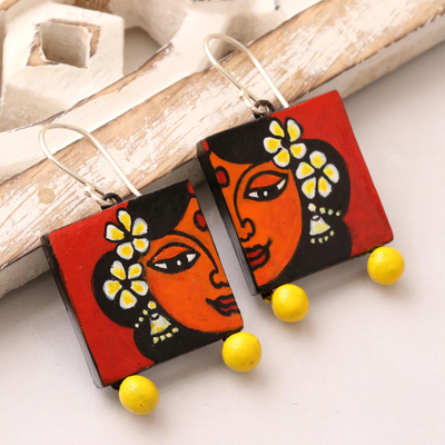 Ohrhänger aus Keramik - Handgefertigte Ohrhänger aus Keramik aus Indien